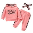 thumbnail image 1 of Bysome Toddler Girls Outfit Set Baby Outfit Long Sleeve Hooded Top Matching Trousers For Toddlers Soft Baby Long Sleeve Crew Neck Cute Print Girl 2 Pieces Clothes Set Pink Size 3-6 Months, 1 of 9