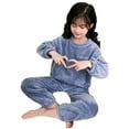 thumbnail image 1 of Bysome Toddler Girls Outfit Set Flannel Fluffy Sweatshirt Top Pants Winter Warm Soft Fuzzy Homewear With Fleece Sweatpants Long Sleeve Crew Neck Girl 2 Pieces Clothes Set Blue Size 3-4 Years, 1 of 6