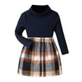 thumbnail image 1 of Bysome Toddler Girls Outfit Set S Winter Fall Ribbed Long Sleeve Top Plaid A Line Skirt Casual School Party Outfit For Baby Long Sleeve Crew Neck Girl 2 Pieces Clothes Set Navy Size 18-24 Months, 1 of 8
