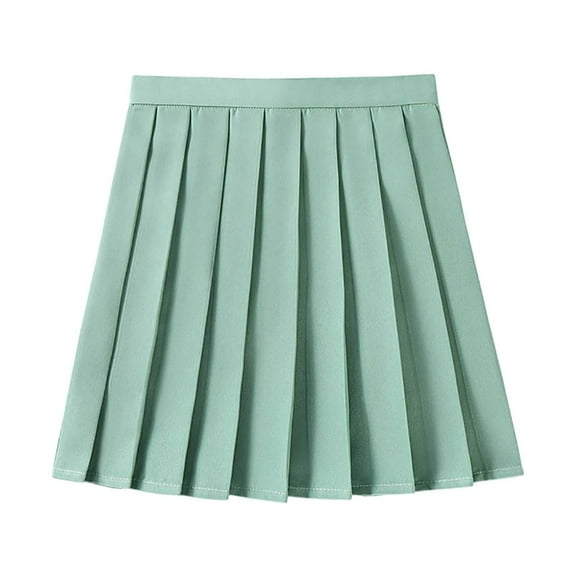 Bysome Women Green Skirt Trendy Trendy Solid Color Uniform Mini Skirts
