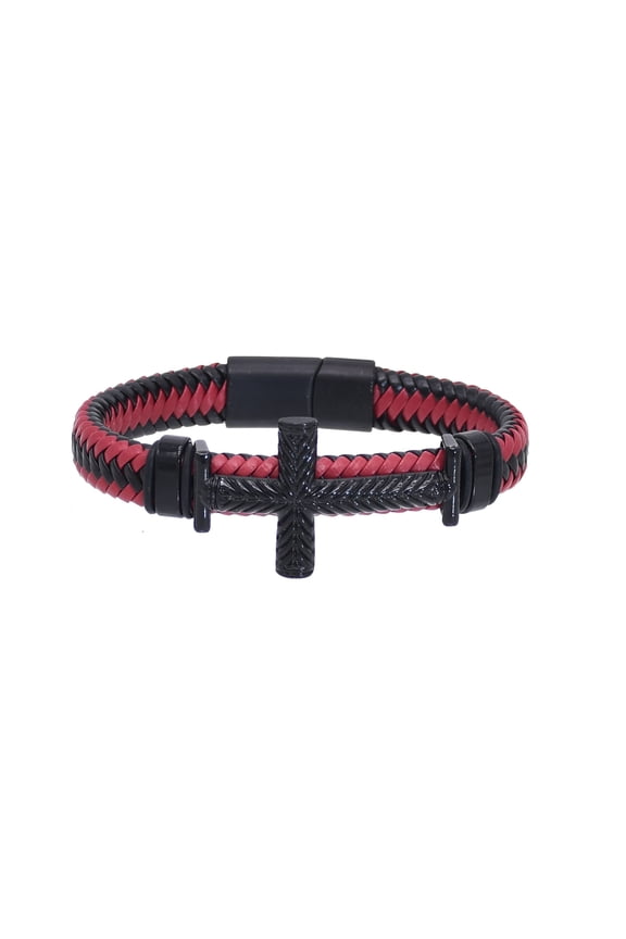 Men Women Punk Hip Hop Rock Cross Bracelet Wrap Leather Cuff Bracelets