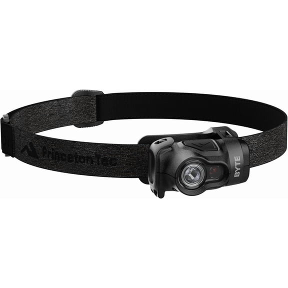 Byte LED Headlamp Lightweight Compact Durable Hands-Free Lighting with White and Red Beam Options for Hiking, Backpacking, Camping, Running, Safety Preparedness - Black