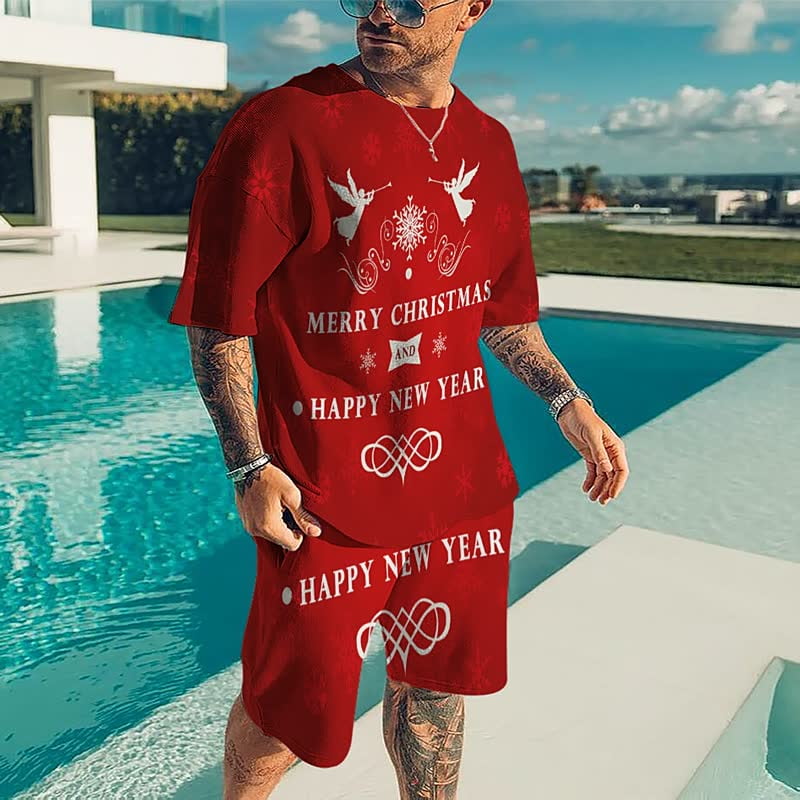 Byte Legend Hot Selling 3D Christmas Animal Print T Shirt Short Sleeved Shorts 2 Piece Set Men s Clothing Suit Walmart