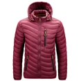 thumbnail image 1 of Byte Legend Men's Cotton Coat With Removable Cap Windproof Casual Fashionable And Warm Short Jacket, 1 of 4