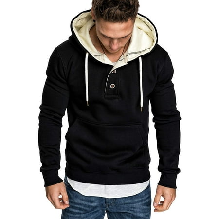 Byte Legend Thickened Hooded Men's Autumn Winter One Color Long Sleeve Hoodies Sweatershirt Casual Style Drawstring Tops