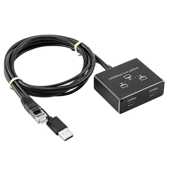 Bytecc RJ-SP102CK 1000Mbps 1X2 Ethernet Internet Splitter With Cable