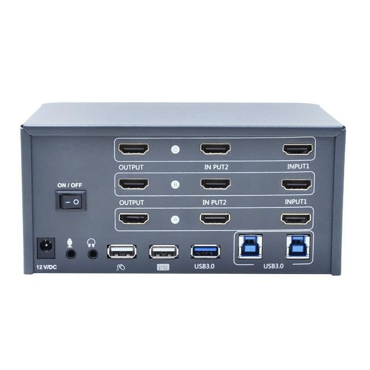 Bytecc KVM-HM2-3 2-Port 4K Triple Monitor HDMI2.0 KVM Switch, Space Grey