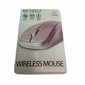 Bytech 2.4GHz Wireless Mouse Plug N Play USB Batteries Included Select Colors (Pink)