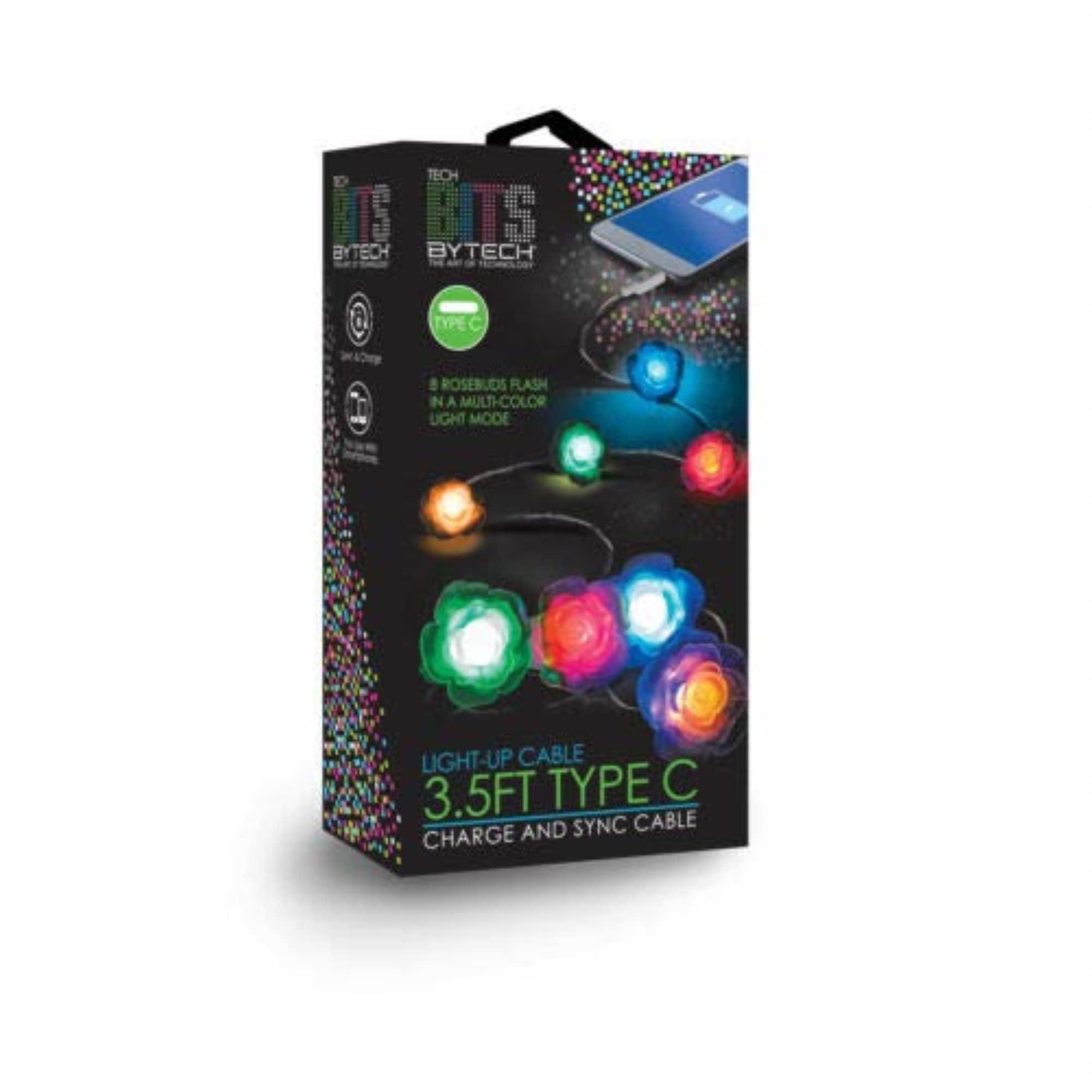 Bytech CLMPCA139AC 3.5 ft. Micro-USB Square Cable, Multi Color