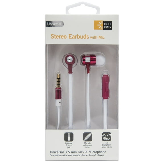 BYTECH CL EARBUDS WITH MIC PINK/WHITE