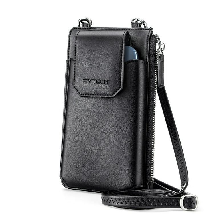 Bytech Leather Crossbody Cell Phone Case with Wallet for Universal