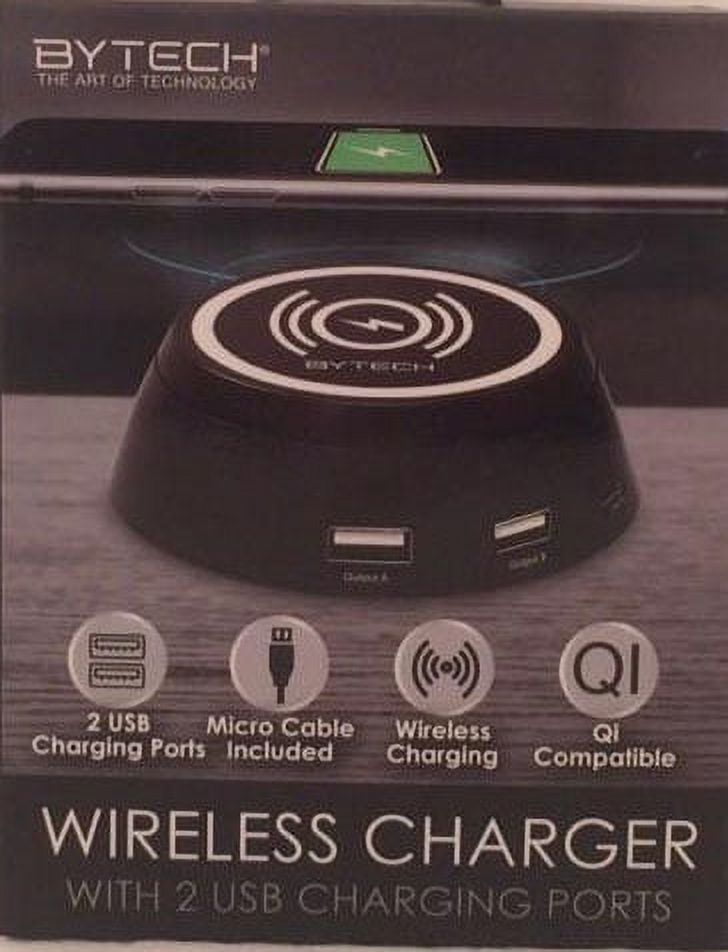 Bytech Wireless Charger with 2 USB Charging Ports 