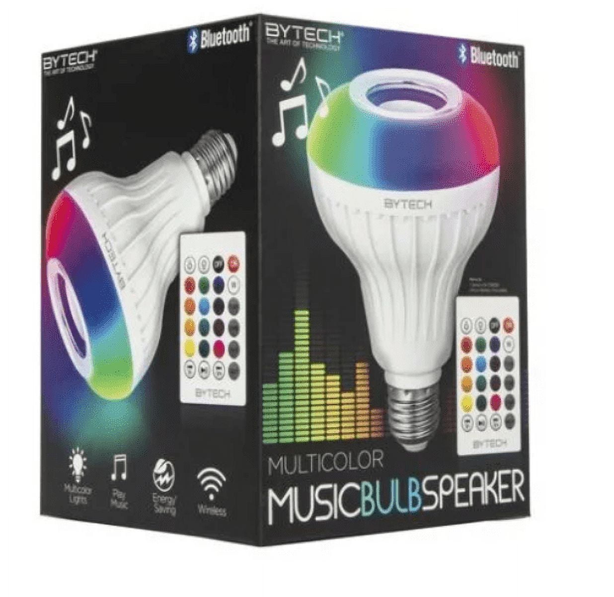 Bytech colorchanging speaker light bulb with remote control