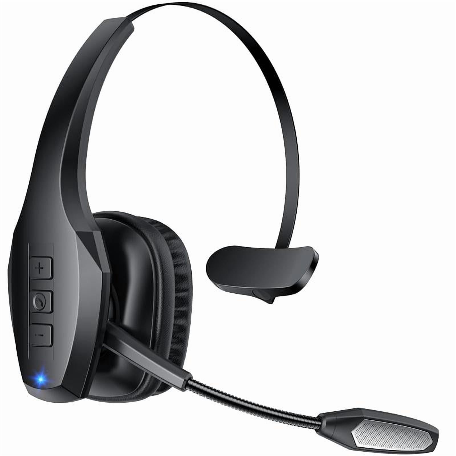 Bytewaveshop Trucker Bluetooth Headset, Wireless with Mic,Bluetooth Headset with Dual Noise Cancelling Microphone & Mute Button, 55Hrs Working Time PC Headset for Cell Phones, Computer, Truck Driver