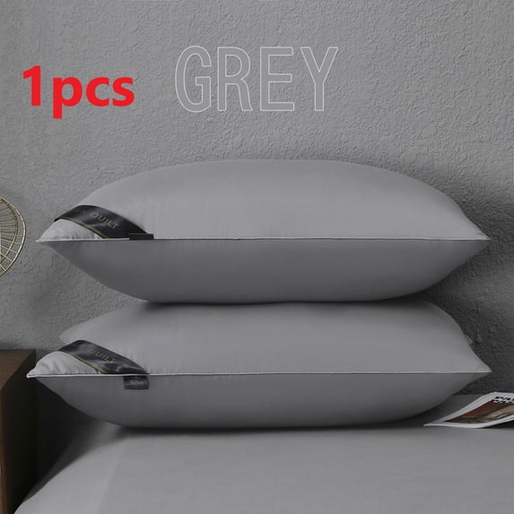 Byujiro 1 Pack Bed Pillow Silk Down Filling Neck Protection Health Pillow Comfortable Sleep Aid Cervical Spine Health for Side & Back Sleepers