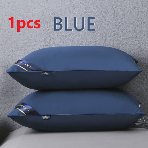 Byujiro 1 Pack Bed Pillow Silk Down Filling Neck Protection Health Pillow Comfortable Sleep Aid Cervical Spine Health for Side & Back Sleepers