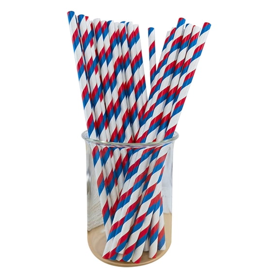 Byujiro 100 Pack Paper Straws Disposable Drinking Straws for Holiday Parties, Festive Gatherings