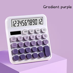 Byujiro 12-Digit Solar-Powered Calculator Dual Power with Easy-Press Round Buttons, Desktop Calculator with Clear LCD Display for Office, Students, School & Home Use