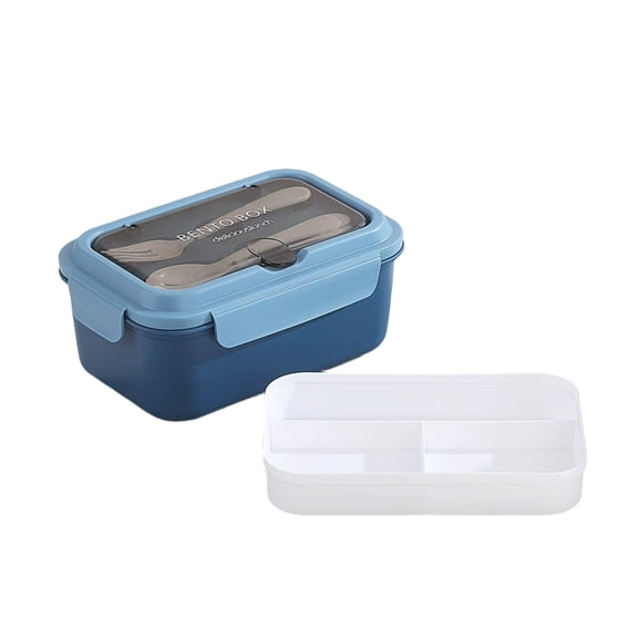 Byujiro 1500ml Double Layer Divided Bento Lunch Box, 50.7oz Large Capacity Heightened Leakproof Meal Container with Built-in Tableware, Portable Food Storage Case for Office Workers, Students