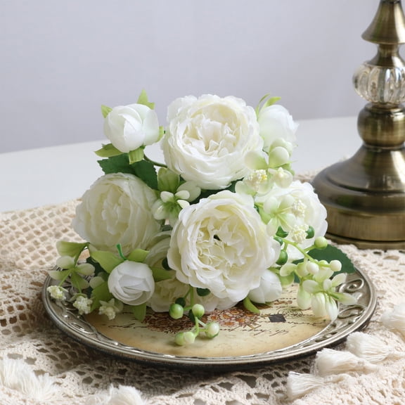Byujiro 1Pack Home Decor Artificial Flowers, Portable Single Branch Simulation Rose for Wedding Fake Rose Ecologically Friendly for Party Artificial Flower Exquisite Decor