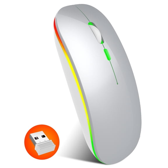 Byujiro 2.4G Silent Wireless Office Mouse Slim Portable Design Plug-and-Play Stable 33 Feet Transmission, Ergonomic Low-Profile Shape, Compatibility for Laptops, Desktops