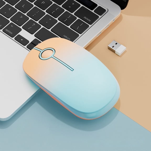 Byujiro 2.4G Wireless Silent Office Mouse, Trendy Gradient Shell Smooth Skin-Friendly Touch, Low Latency Stable Wireless Connection, Unique Circular Scroll Wheel, Slim Portable Ergonomic Mice