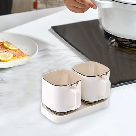 Byujiro 2-Compartment Spice Box Space-Saving Design for Salt Pepper Seasonings, Ideal for Kitchen Countertop Cabinet Drawer