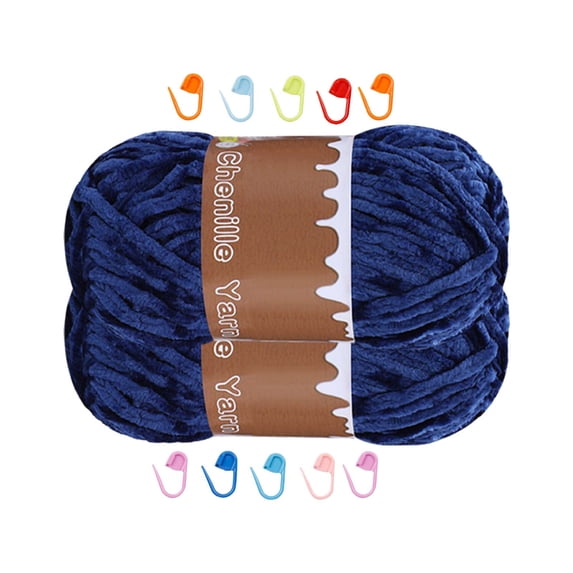 Byujiro 2-Pack Chenille Yarn Hand Woven Crochet Yarn in A Velvet Yarn Friendly and Soft Yarn