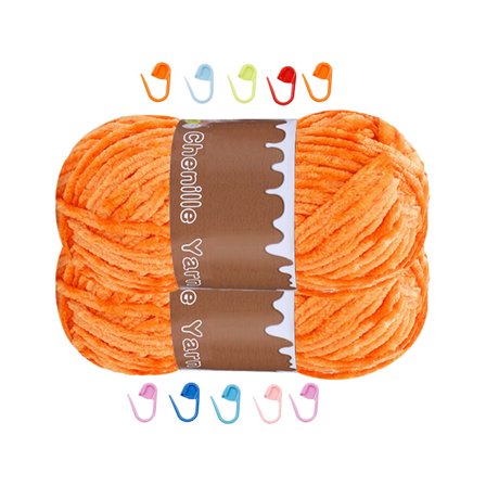 Byujiro 2-Pack Chenille Yarn Hand Woven Crochet Yarn in A Velvet Yarn Friendly and Soft Yarn