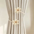 thumbnail image 1 of Byujiro 2 Pack Flower Shaped Twist Curtain Tie Backs, Flexible Bendable Drape Binding Straps, Cute Floral Window Curtain Holdback Rings, Reusable No Punch Curtain Organizer Clips, 1 of 6