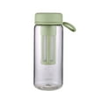 thumbnail image 1 of Byujiro 20 Oz Clear Sports Water Bottle with Removable Tea Infuser, Heat Resistant Portable Drinking Vessel with Carry Loop & Scale Mark, Leakproof Reusable Cup for Tea, Fruit Drinks, Gym, Office, 1 of 9