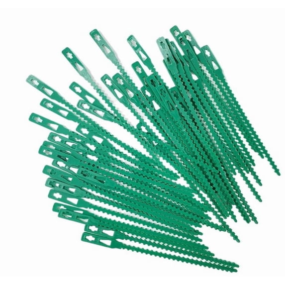 Byujiro 200Pcs Garden Plant Ties 5.3-Inch Reusable Fishbone Design Plastic Plant Support Ties for Climbing Plants, Roses, Vegetables & Lawn Care