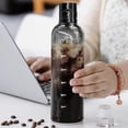 thumbnail image 1 of Byujiro 25 Oz Motivational Time Marked Water Bottle, Transparent Portable Drinking Vessel with Hour Tracking Scale, Lightweight Leakproof Beverage Container, Ideal for Fitness Workout, Outdoor Travel, 1 of 6