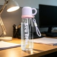 thumbnail image 1 of Byujiro 27 Oz Large Capacity Straw Sports Water Bottle, Transparent Portable Drink Vessel with Scale Mark & Carry Strap, Lightweight Leakproof Daily Hydration Cup, Ideal for School, Office, 1 of 7