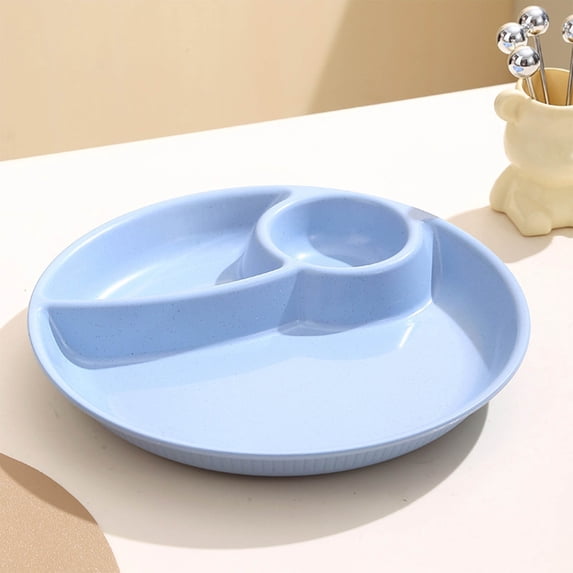 Byujiro 3-Compartment Food Plates Divided Plate Easy to Clean & Stackable for Home Daily Meals, Lunches & Meal Prep