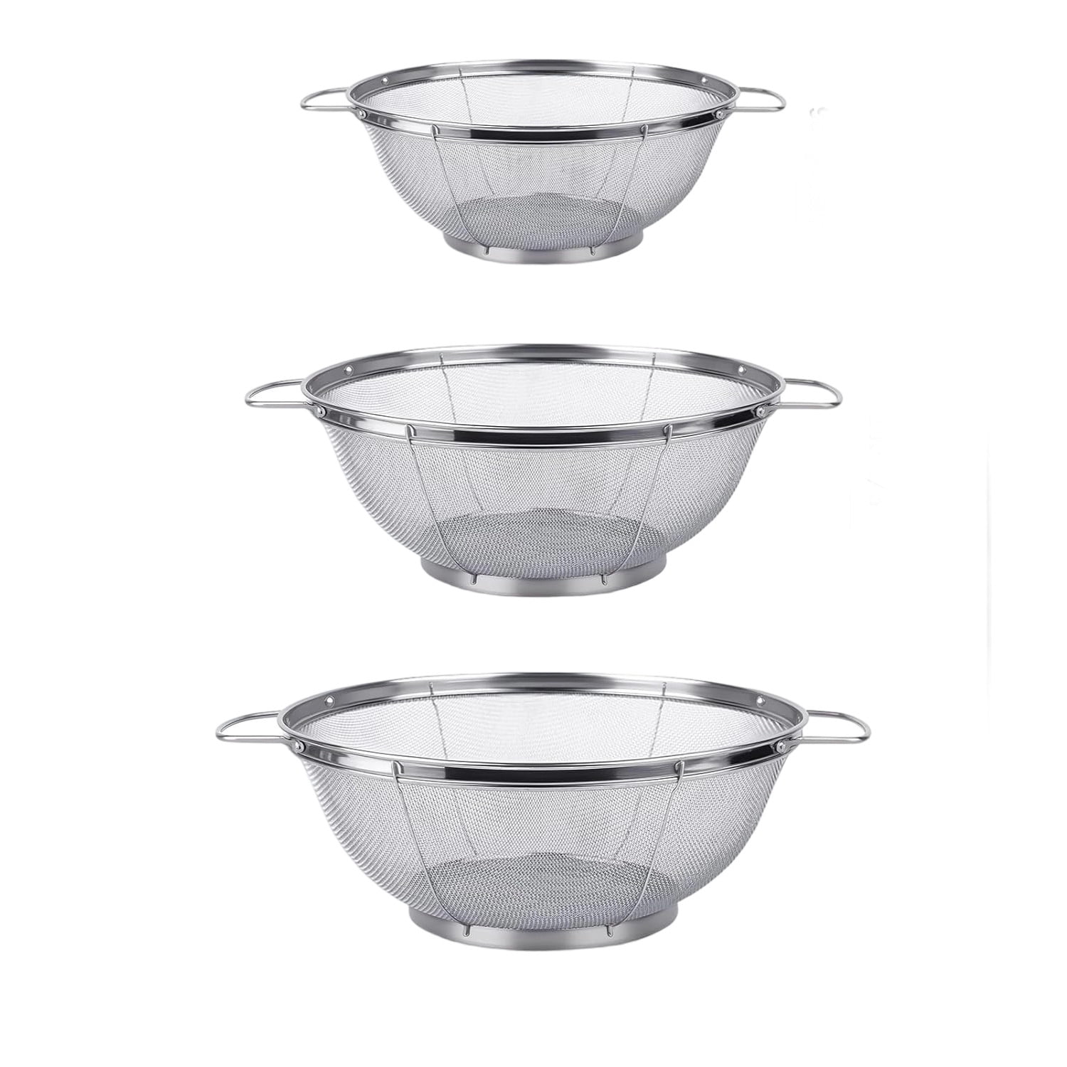 Byujiro 3-Pack Stainless Steel Mesh Strainer Basket Set Kitchen ...