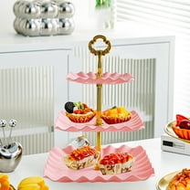 Byujiro 3-Tier Serving Stand, Snack & Fruit Tray for Living Room, Party, Elegant Decorative for Candy, Dessert, Nuts