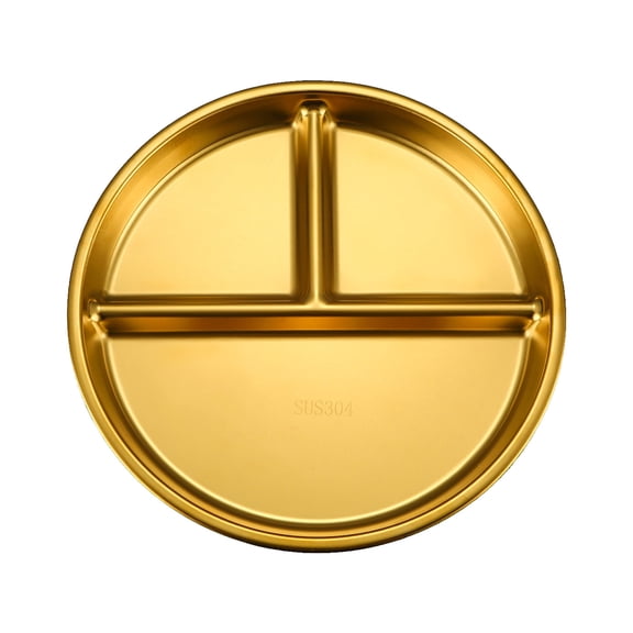 Byujiro 304 Stainless Steel Divided Plate Compartment Meal Prep Tray 20cm/7.8in Diameter