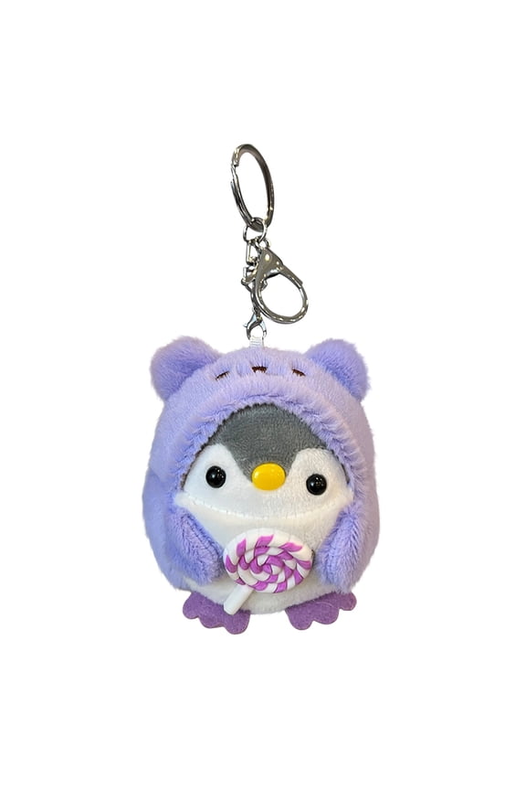 4 Inch Cute Penguin Plush Keychain Fluffy Stuffed Animal Bag Charm Cartoon Backpack & Purse Accessory