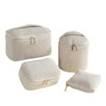 thumbnail image 1 of Byujiro 4-Piece Travel Organizer Set, Travel Portable Velvet Corduroy Makeup Toiletry Bag Set Large Opening Multi Purpose Pouches for Organizer Storage, 1 of 9
