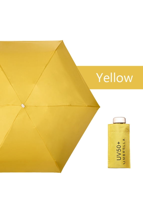 5-Fold Mini Pocket Umbrella with Sturdy Metal Frame Compact Folding Sun Umbrella Small Size for Travel & Daily Carry