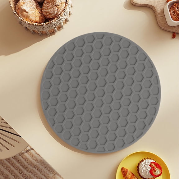 Byujiro 5-Piece Silicone Honeycomb Coaster Set for Home Kitchen, Dining Table & Office