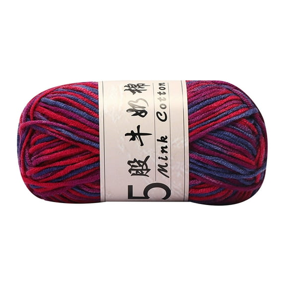 Byujiro 5-Ply Braided Cotton Yarn Gradient Hand-woven Diy Doll Sections Dyed Baby Wool Ball Soft Skin-Friendly DIY Craft Skein