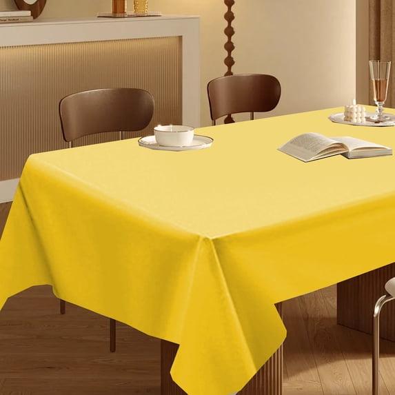 Byujiro 54"x108" Disposable Tablecloth Plastic Table Cover Thick Solid Color Table Cloth for Party, Birthday, Banquet, Wedding, Picnic, Dessert Table, Home & Event Decoration