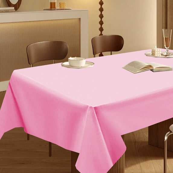 Byujiro 54"x108" Disposable Tablecloth Plastic Table Cover Thick Solid Color Table Cloth for Party, Birthday, Banquet, Wedding, Picnic, Dessert Table, Home & Event Decoration
