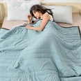thumbnail image 1 of Byujiro 55x79 Inch Washed Cotton Summer Cooling Blanket Lightweight Air Conditioner Comforter Soft Breathable Quilt for Bed, Couch & Home Use, 1 of 8
