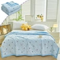 thumbnail image 1 of Byujiro 59x79 Inch Washed Cotton Summer Cooling Blanket Lightweight Air Conditioner Comforter Soft Breathable Quilted Cartoon Print Thin Quilt for Bed & Home Use, 1 of 6