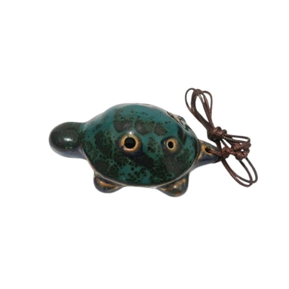 Byujiro 6-Hole Turtle-Shaped Ceramic Ocarina, Kids' Musical Instrument for Early Music Education, Beginner Learning & Educational Playtime