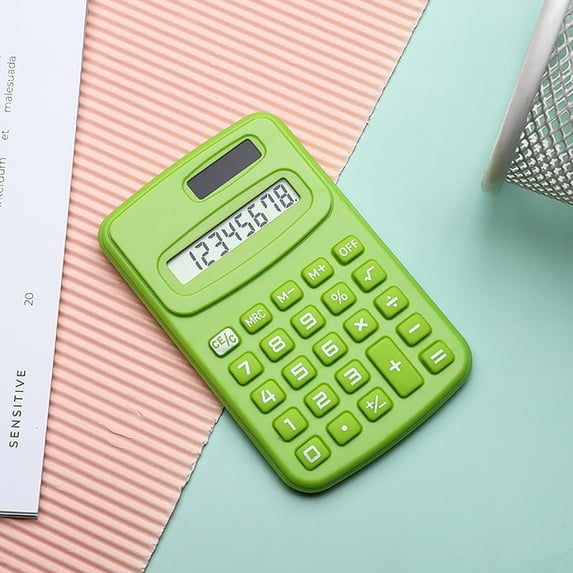 Byujiro 8-Digit Pocket Calculator Mini Portable Basic Calculator with Dual Power for Students, Office, Finance, School & Daily Math Work