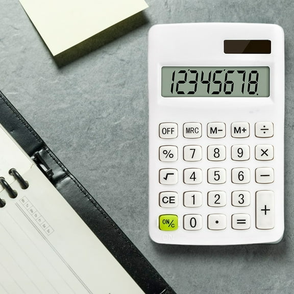 Byujiro 8-Digit Solar-Powered Slim Desktop Calculator Thin Compact Basic Calculator with Clear LCD Display & Easy-Press Buttons, Battery-Powered for Office, Students, Business & Gifts